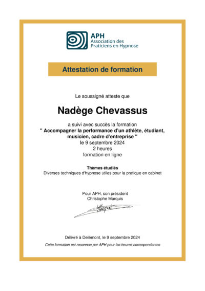 Vignette du certificat