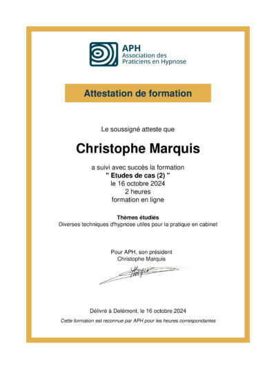 Vignette du certificat