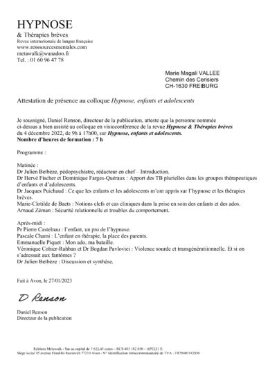 Hpnose Enfants et Adolescents