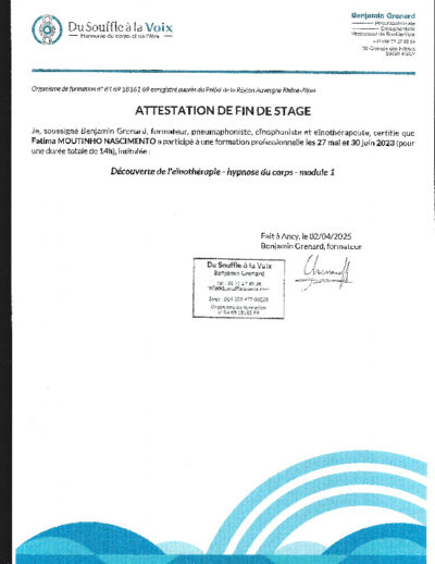 Introduction a l'einothérapie- hypnose du corps