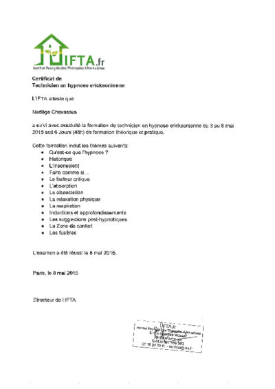 Vignette du certificat