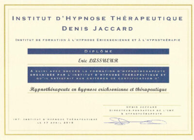 2015-04-17 Attestation formation - Diplôme Hypnose thérapeutique (Denis Jaccard)