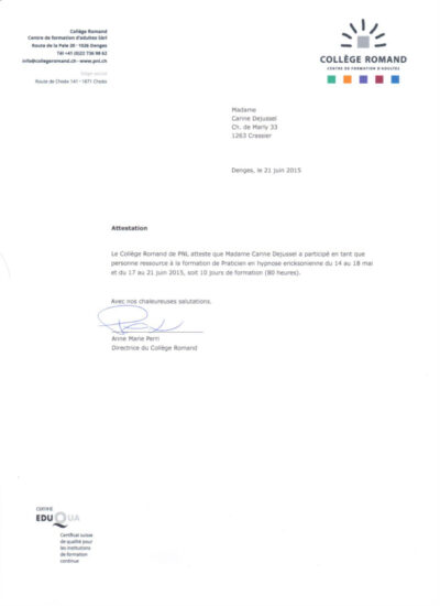 Vignette du certificat