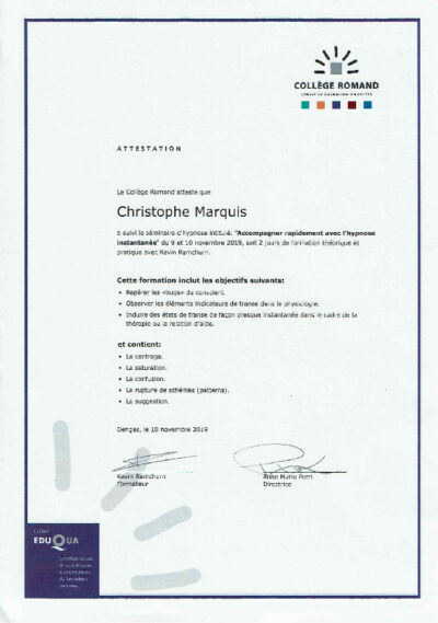 Vignette du certificat