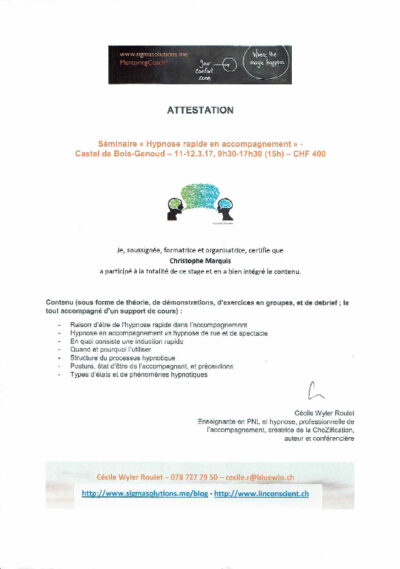 Vignette du certificat