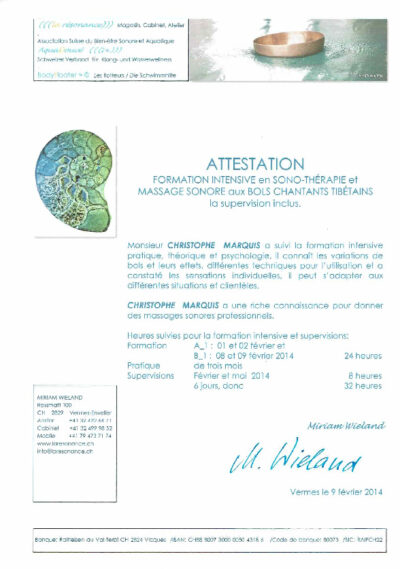 Vignette du certificat