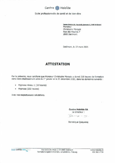 Vignette du certificat