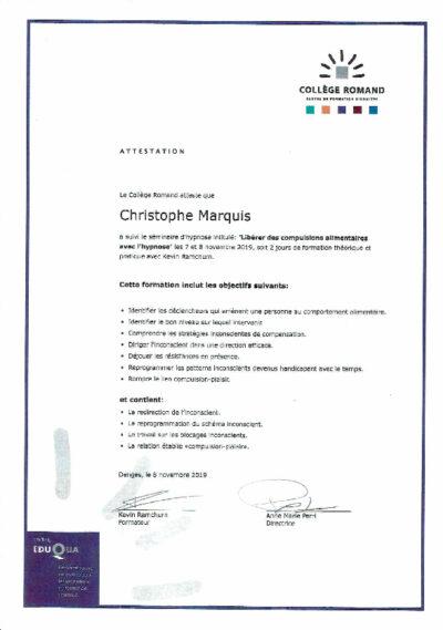 Vignette du certificat