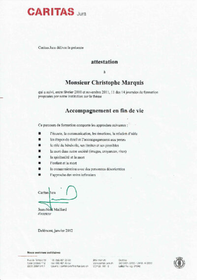 Vignette du certificat