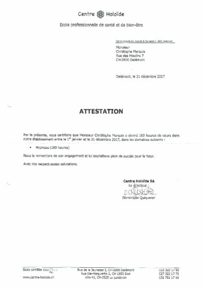 Vignette du certificat
