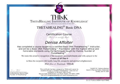 THETAHEALING BASE ADN 1 certificate