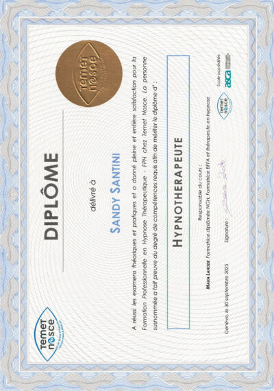 Diplôme hypnothérapeute ( 2025)